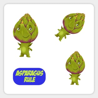 Cute Asparagus Mascot Pack Magnet